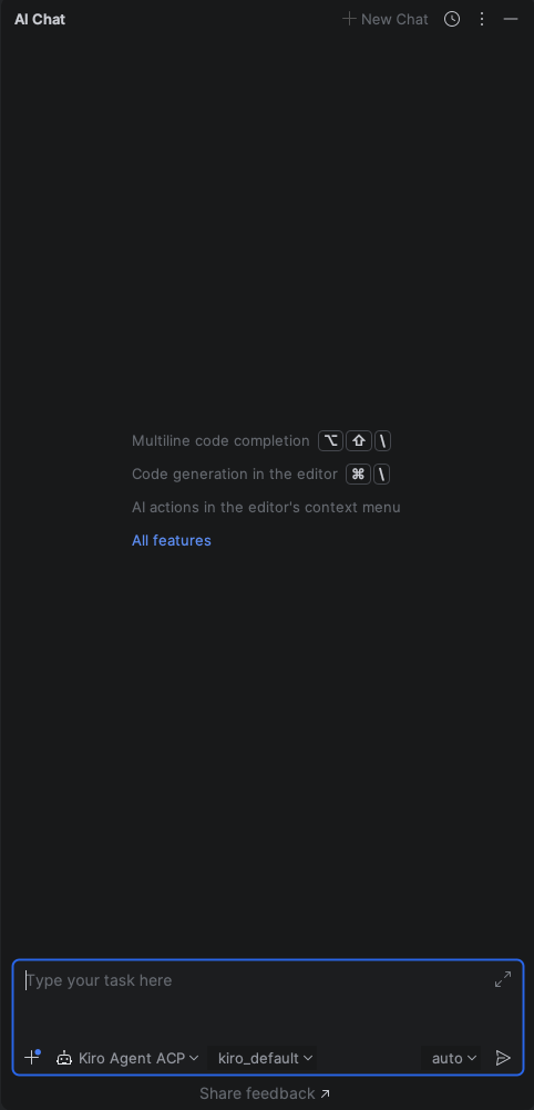 Kiro in IntelliJ AI Chat over ACP