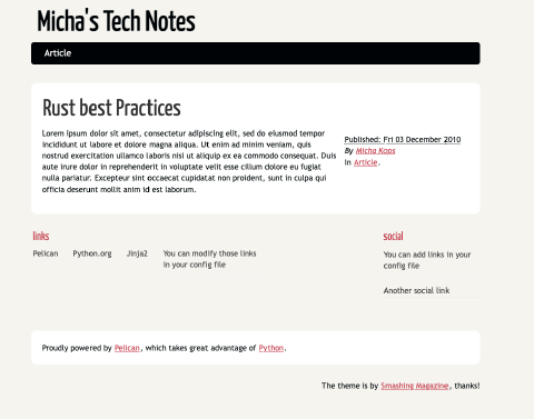 Pelican Blog Quickstart with Docker | Micha Kops' Tech Notes