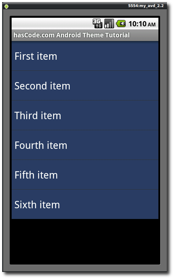 Android ListView with modified styles